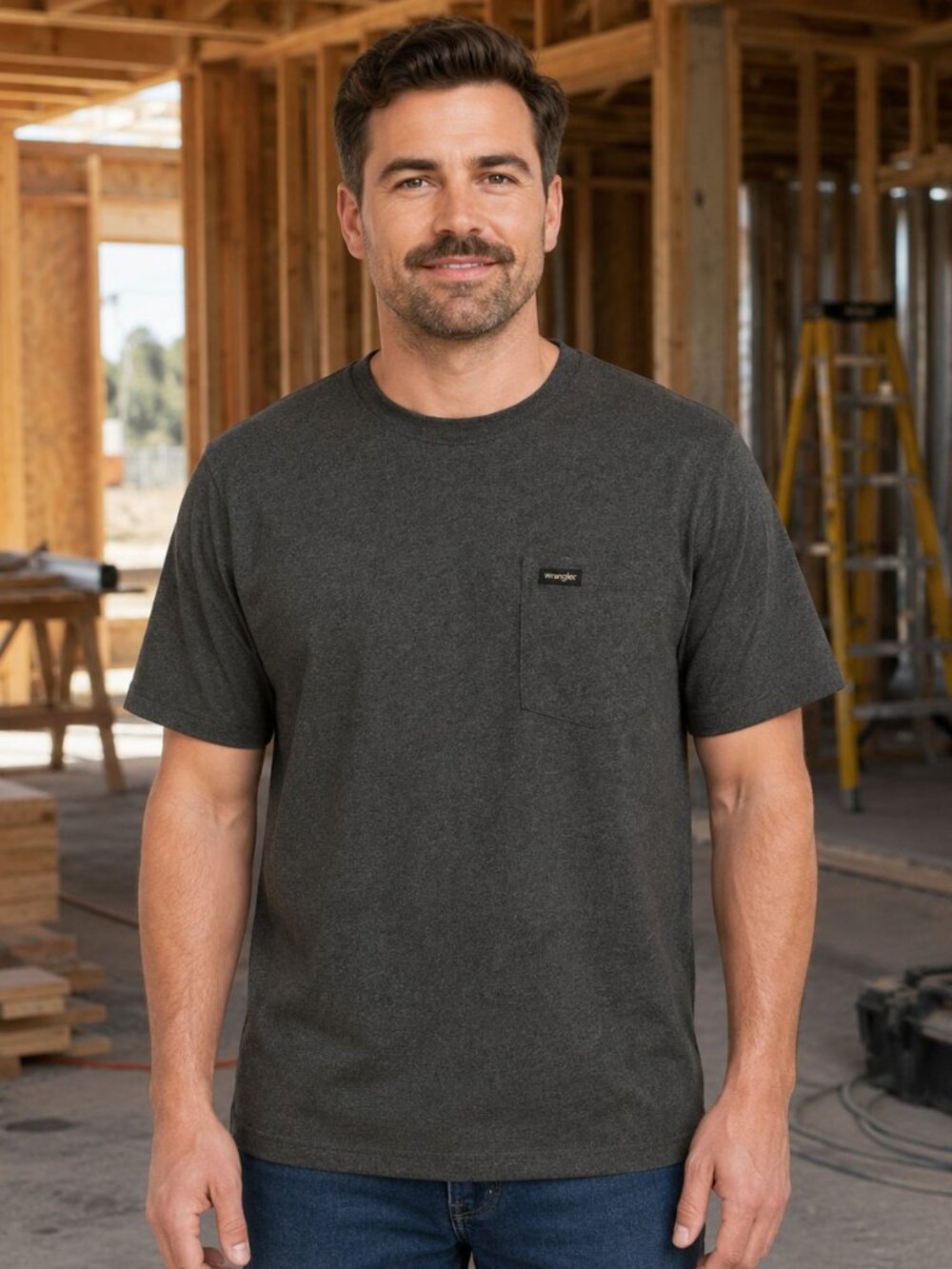 Wrangler Men's Pocket Tee Logo Chest